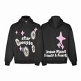 thumbnail image 1 of Sweat à Capuche en Peluche Décontracté Imprimé Lettres Planète Cassée-22 Taille [B955 Gris]-M, 1 of 1