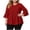 Wine, variant on Perfectbot Women's Plus Size Ruffle Peplum Top, Sizes XL-5X, 3/4 Bell Sleeve V-Neck Flowy Tunic Blouse