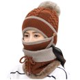 thumbnail image 2 of Tejiojio Winter Scarf Clearance Adult Windproof Hat Cycling Skiing Knit Hat Scarf Mask Sets Warm Knitted Cap, 2 of 4