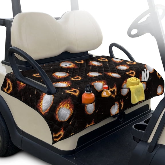 LedBack Love Print Golf Cart Seat Covers Non-Slip Heavy Duty Foldable Golf Cart Blanket Seat Covers with 4 Front Pockets & Nonskid Bottom, Easy to Install