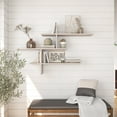 thumbnail image 2 of Ada Home Decor Furniture 48.5" 3 Tier Light Mocha Webster Modern Wall Shelf, 2 of 7