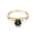 thumbnail image 2 of Gem Stone King 1.58 Ct Round Green Mystic Topaz 18K Yellow Gold Plated Silver Ring (Size 6), 2 of 4