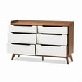 thumbnail image 3 of Baxton Studio Brighton 6 Drawer Double Dresser in White and Walnut, 3 of 7