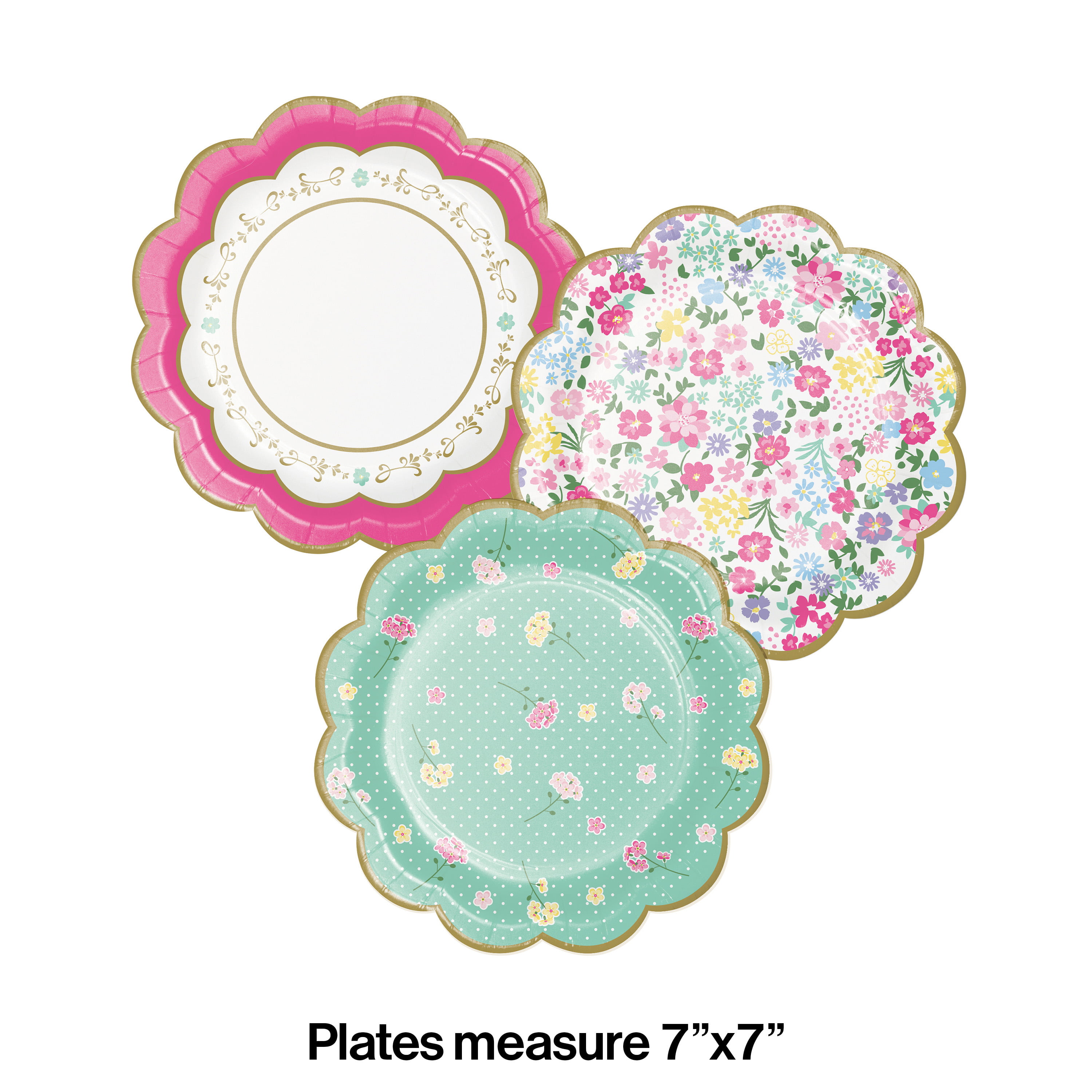 Black and White Check Creative Converting 24 Count Round Dessert Plates