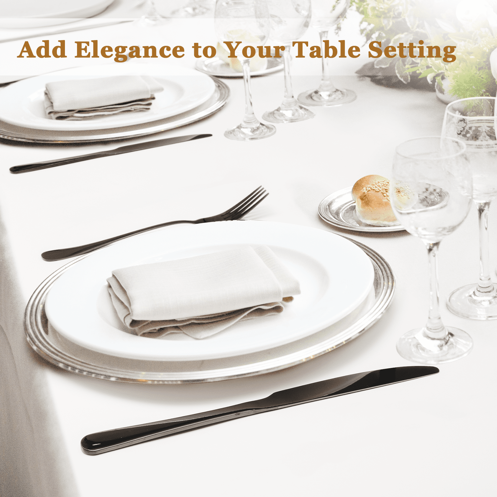 Astercook 25-Pieces Black Silverware Set with Steak Knives, Black Flatware Set for 4, Food-Grade Stainless Steel Tableware Cutlery Set, Eating Mirror Polished Utensil Set for... Astercook 25-Pieces Black Silverware Set with Steak Knives, Black Flatware Set for 4, Food-Grade Stainless Steel Tableware Cutlery Set, Eating Mirror Polished Utensil Set for... - Image 5