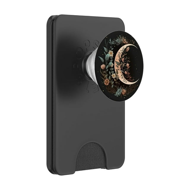 PopSockets PopWallet, flor floral en fase lunar para MagSafe