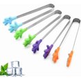 thumbnail image 2 of 4pcs Silicone Non-stick Stainless Steel Kitchen Tongs Barbecue Kitchen Grilling Turner (Random Color), 2 of 5