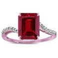 thumbnail image 3 of Star K � Big Stone Octagon Emerald Cut 10x8 Created Ruby Bypass solitaire ring, 3 of 9