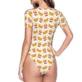 thumbnail image 4 of Balery Hot Dog Women's Short Sleevee Crew Neck Bodysuit Tops Short Sleeve Tops Basic-Small, 4 of 9