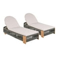 thumbnail image 3 of Chaise Lounge With Cushion, Teak look wood & Grey rope & Natural Metal, 3 of 13