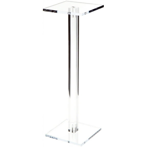 Plymor Clear Acrylic Square Barbell Pedestal Display Riser, 12.5" H x 4" W x 4" D (1/4" thick)