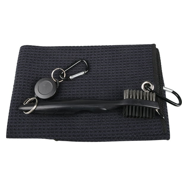 Cubierta de pelota de golf con kits de cepillo Toalla de limpieza de palos de golf Accesorios deportivos (negro) Ndcxsfigh Para Estrenar