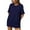 Navy, variant on Women Plus Size Tunic Tops Solid Color Tee Shirts Summer Fashion Tops Lightweight Tunic Shirt Sales Today