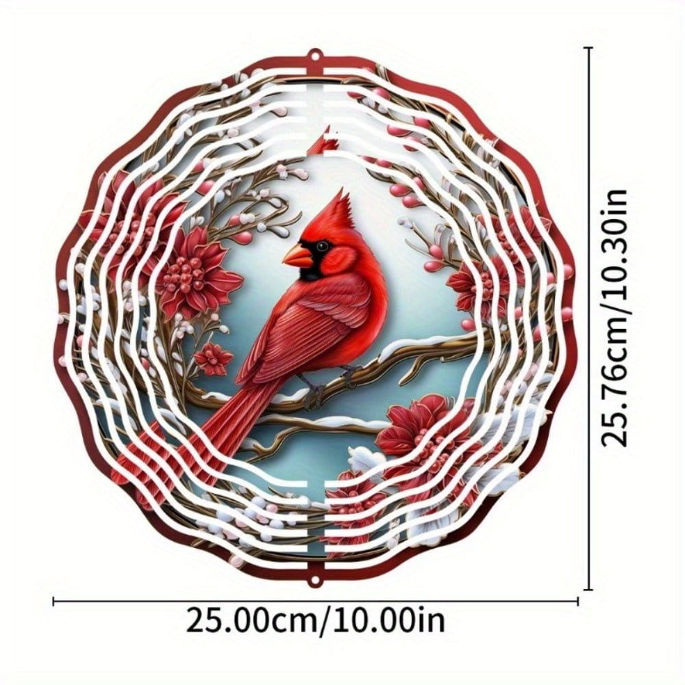 Vibrant Red Metal Outdoor Decor, Hanging Wind Chimes for Garden, Patio, Lawn & Holiday Decor