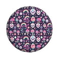 thumbnail image 4 of Spare Tire Cover, Cute Skull Rainbow Mushroom Wheel Cover Tire Covers For Trailers Car Truck Camper Universal Tire Covering Fits Diameter14"-17", 4 of 4