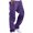 Purple, variant on LUXUR Mens Drawstring Trousers Casual Sports Cargo Pant Navy Blue L