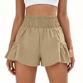thumbnail image 2 of Admvng Shorts for Women Solid Breathable High Waisted Yoga Running Shorts, 2 of 7