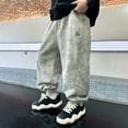 thumbnail image 4 of Girls Sweatpants Boy Athletic Pants with Pockets Drawstring Pants Light Gray Pants for Boys Size 6-7 Years Sweatpants, 4 of 9