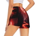 thumbnail image 3 of Bixox Women's Red Moon Lava pattern 2 in 1 Running Shorts - Lightweight Athletic Workout Gym Yoga Shorts Liner with Pockets - X-Large, 3 of 5