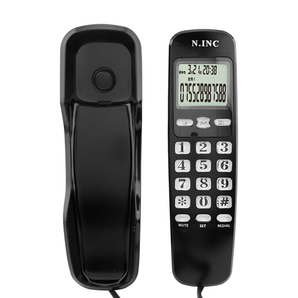 LCD Display Landline Phone Support Incoming Memories Caller ID,Memories Checking,Erasing Mini Wall Telephone Red 