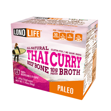Thai Natural - LonoLife All Natural Thai Curry Bone Broth - 4 Pack K-Cups