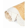 thumbnail image 3 of 8 Ft Round White & NaturalJute Premium Scalloped Jute Rug – Handcrafted Natural Braided Carpet for Living Room, Bedroom, Entryway – Boho Home Decor, 3 of 5