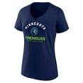 thumbnail image 2 of Women's  Navy Minnesota Timberwolves Unrivaled V-Neck T-Shirt, 2 of 3