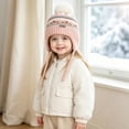 thumbnail image 3 of SRZYMJ Toddler Winter Hat Knit Earflap Beanie Pom Cap for Boys Girls Pom Top, Earflap Coverage, 3 of 7