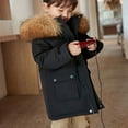 thumbnail image 5 of Kids Girls Boys Winter Coats Lightweight Hooded Puffer Jacket Kid Parka Fleece Snow Outwear Black 5-6Years, 5 of 7
