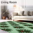 thumbnail image 2 of ODIKA 3'x5' Machine Washable Non-Slip Area Rug, Winter Pine Branch with Evergreen Needle Cascade High Traffic Rug, Green, 606743, 2 of 7