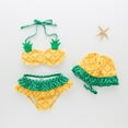 thumbnail image 5 of Pineapple Print Polyester Bikini Swimsuit Set (Girl's 12-14) 3-Piece Set, 5 of 9
