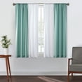 thumbnail image 3 of Better Homes & Gardens 4 Piece Aqua Open Stitch & Solid Curtain & Sheer Panel Set, Aqua, 74x84, 3 of 10
