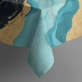 thumbnail image 3 of Blue and Gold Marble Sparkle Waves Pattern Rectangle Tablecloth 60"x84",Waterproof Polyester Rectangle Table Cloth, Wipeable Spillproof Polyester Tablecloth for Dining, Camping, Indoor and Outdoor, 3 of 5
