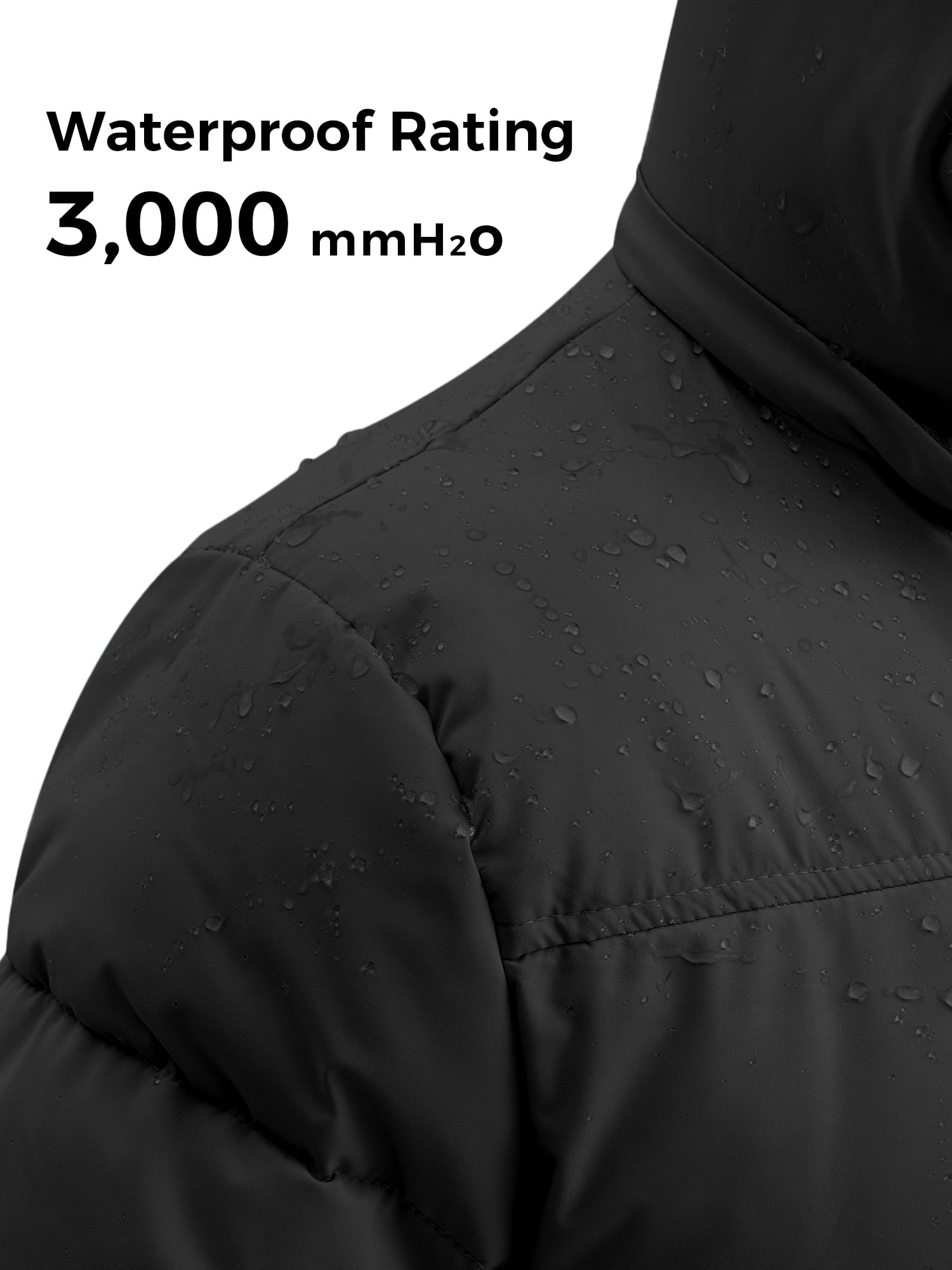 Women's Winter Puffer Coat with Removable Hood Waterproof Warm Jacket Thickened Insulated Parka Black L