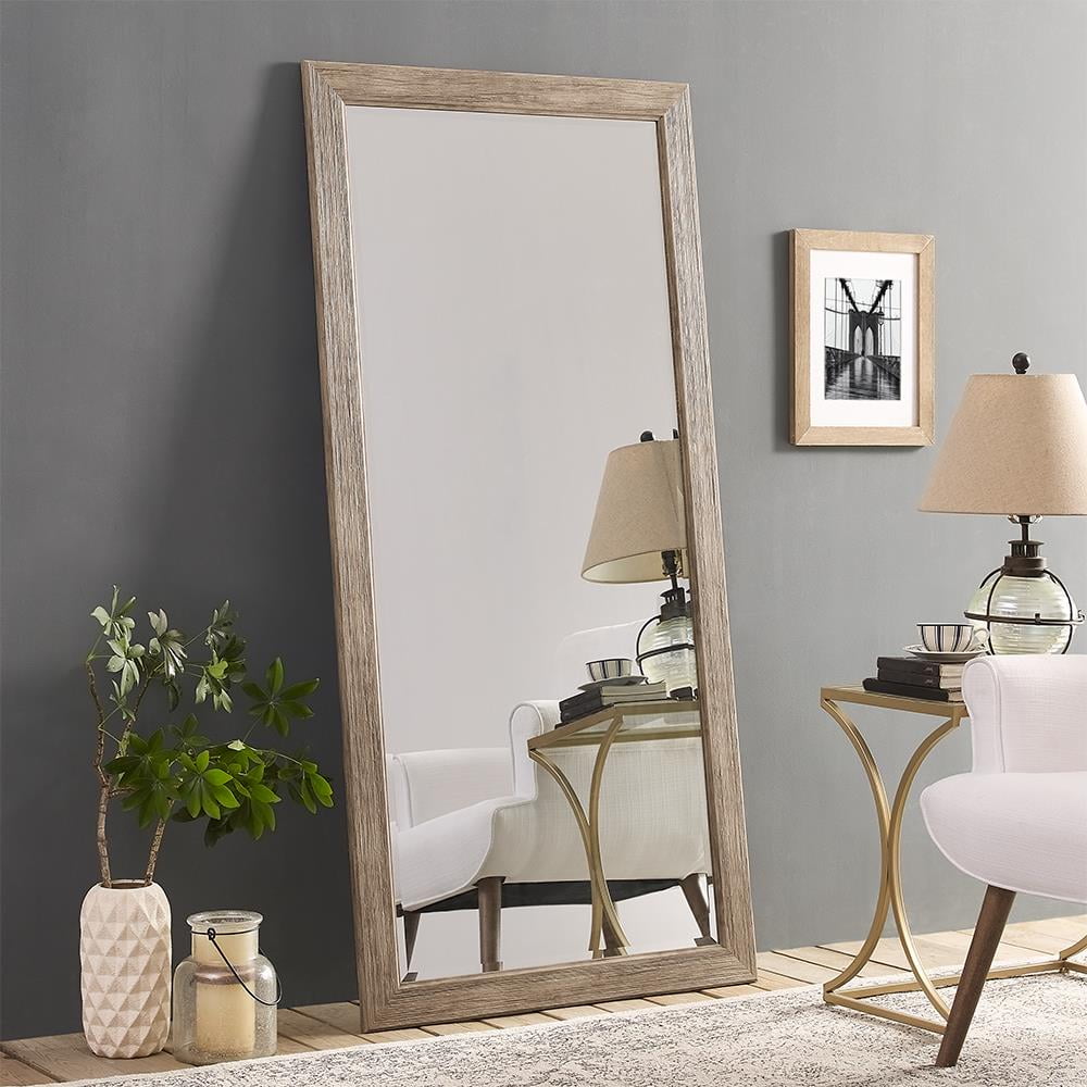 Rustic Floor Mirror Natural 66" x 32" by Naomi Home