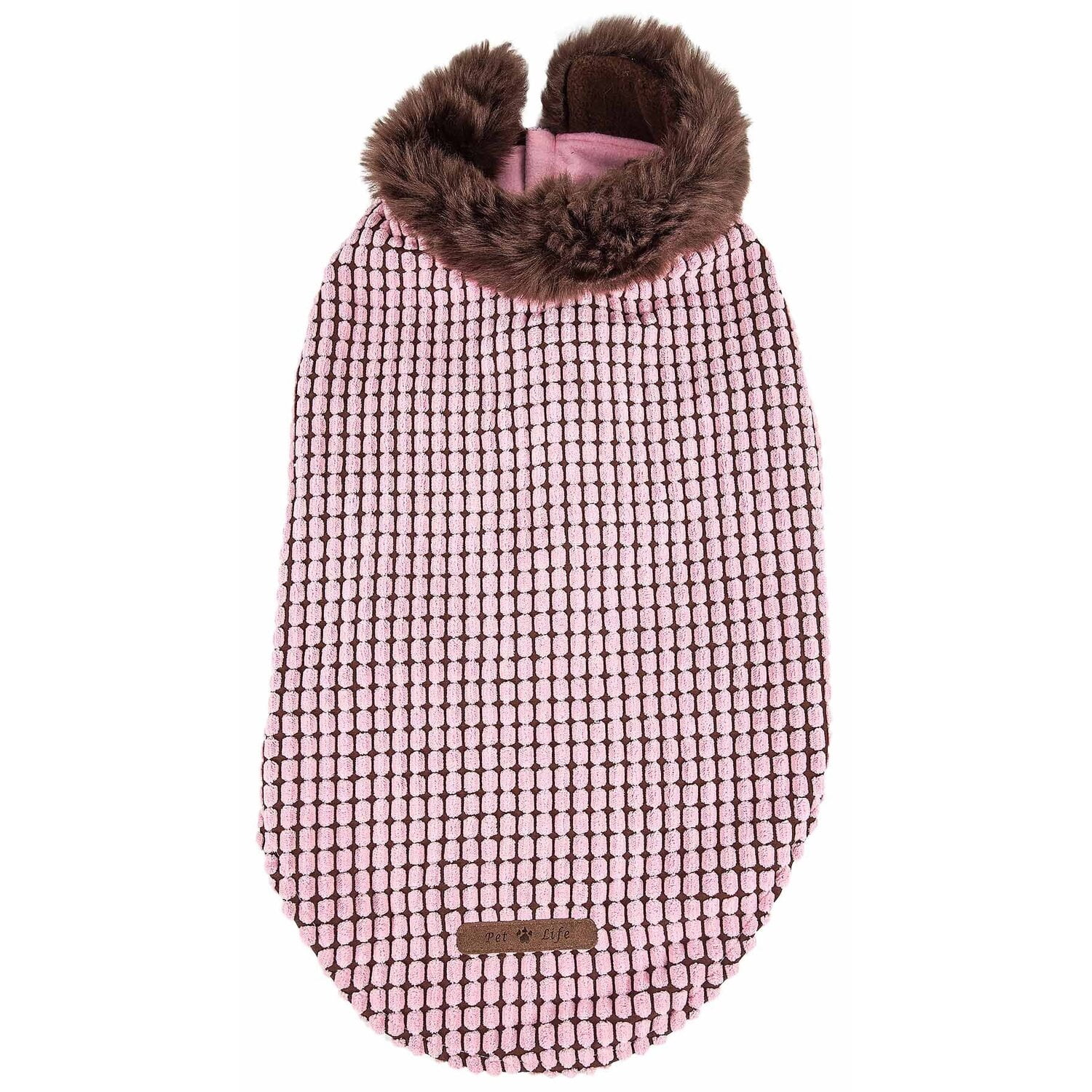 Pet Life ® Luxe 'Beautifur' Box-Stitched Elegant Designer Mink Fur Dog Coat