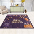 thumbnail image 3 of Non-Slip Area Rug 80x58in Indoor Washable Floor Mats Carpet Printed for Living Room, Bedroom, Home Decor Purple Owl and Halloween Pattern, 3 of 7