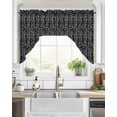 thumbnail image 2 of Black White Striped Kitchen Curtains Swag Valance for Windows/Bathroom/Cafe, Abstract Modern Art Irregular Stripe Rod Pocket Drape Panel Swag Curtains Valance for Bedroom/Living Room 56"x36", 2 of 6