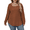 Caramel, variant on NISVIYA Women Tunic Tops Square Neck Blouse Long Puff Sleeves Shirts Loose Fit Sweater Casual Tops Fall Fashion