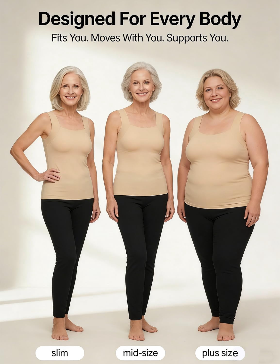 Avulea's Built in Comfort Bra Tank Tops for Women, Seamless Shaper Tank Tops No Underwire, No Tight Band, No Straps that Dig or Slip