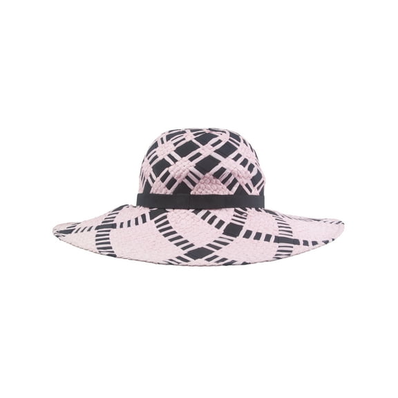 Top Headwear Womens Fashion Crossweave Toyo Floppy Sun Hat - Pink