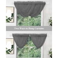thumbnail image 5 of Waterfall Valances for Windows, Pure Dark Grey Kitchen Sheer Valance Curtains, Simple Solid Color Rod Pocket Elegant Swag Valances for Living Room Bedroom, 47.2"x38.5", 2 Panel, 5 of 8