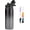 1 Lid - Black/Gray, variant on Insulated Water Bottle with Handle, 304 Stainless Steel Water Bottles with Wide Mouth, Double Wall Vacuum Sports Water Bottle, BPA Free, Keep Cold and Hot, 24 Ounces, Forest Green