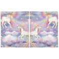 thumbnail image 2 of Unicorns and Rainbows Clouds Stars Kitchen Curtains Half Tier Curtain 2 Rod Pockets Bathroom Bedroom Cupborad Living Room 27"x24", 2 of 8
