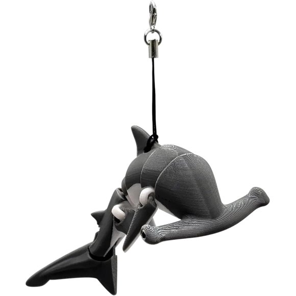 shiyou-Hammerhead Shark Keychain – 3D Printed Novelty Key Chain Charm Gift for Women Men, Handbag Purse Backpack Car