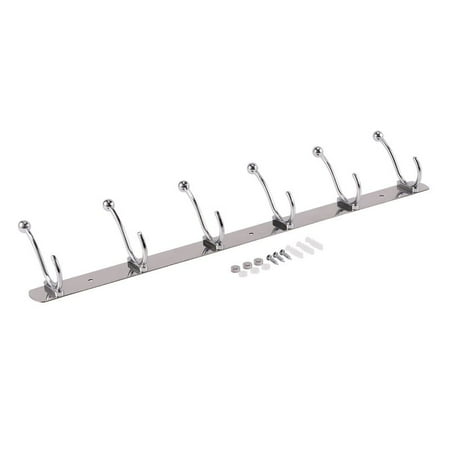 

6 to 12 Hooks Coat Hat Clothes Robe Holder Rack Hook Wall Hanger stainless steel