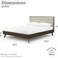 thumbnail image 4 of DG Casa Soloman Mid Century Modern Upholstered Platform Bed Frame, King Size, Beige, 4 of 10