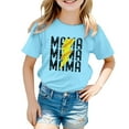 thumbnail image 1 of T-shirts d'Été pour Filles Tout-Petits, Manches Courtes Imprimées, Basiques, à Volants, Col Rond, pour l'École, Taille 5-6 Ans, 1 of 4