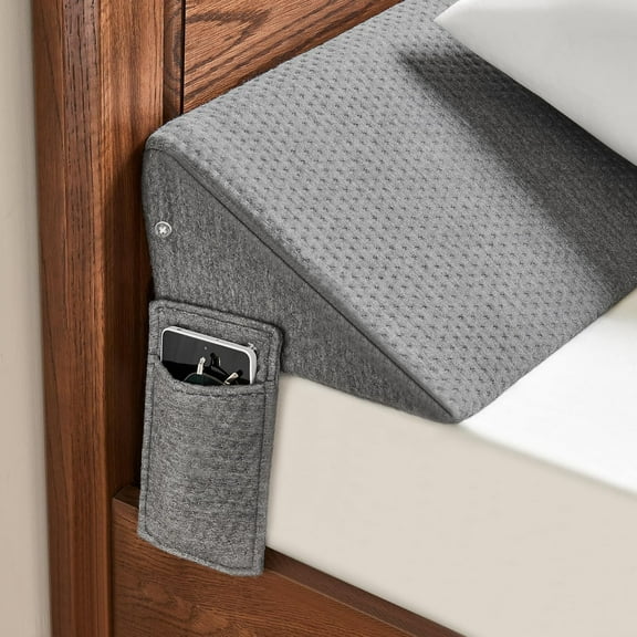 Queen Size(60"x7.5"x10") Bed Wedge Pillow for Headboard, Mattress Gap Filler(0-8"), Bed Wedge for Gap Between Your Headboard and Mattress Dark Grey