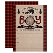 YOUR MAIN EVENT PRINTS Lumberjack Baby Shower Invitations, Boy Baby Shower Invitations, Mama Bear Baby Shower Invites, Woodland Baby Shower Invitations